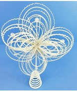VtgTree Topper White Starburst 10.5&quot; Tall x 7&quot; Glittered Metal With Clea... - $17.75