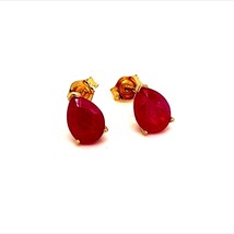 Natural Ruby Stud Earrings 14k Gold 3.68 mm 2.40 TCW Certified $2,090 215093 - £619.78 GBP