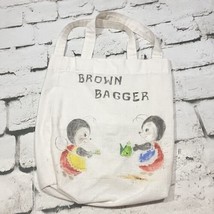 Brown Bagger Canvas Lunch Bag Vintage Handmade Cute  - £15.49 GBP