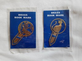 3 Brass Metal Book Marks by Interpur - Designs: Biltmore House,  Bird, Cat,  - £9.49 GBP