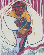 1972 Signed S.T. Gould - Jewish Rabbi Scholar - Judaica Art Color Litho ... - $579.14