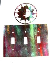 Bright Sun Triple Light Switch Plate Steel images - $50.46