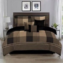 Rich Browns Warm &amp; Comfy Reversible 7 Piece Bed In Bag Comforter Sets, Choice - £61.82 GBP+