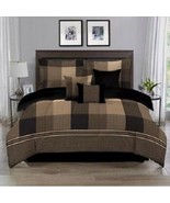 Rich Browns Warm &amp; Comfy Reversible 7 Piece Bed In Bag Comforter Sets, C... - £60.92 GBP+