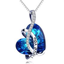 Bermuda Blue  Elements &quot;I Love You Necklace&quot; in 18K White Gold - £6.89 GBP+
