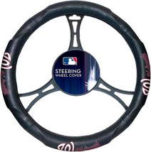 NEW WASHINGTON NATIONALS MLB Steering Wheel Cover Universal Fit 14.5&#39;&#39;-1... - $21.37