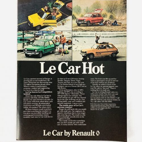 Vintage 1977 Magazine Print Ad Renault LeCar 10 3/4&quot; x 8 1/4&quot; - $7.57