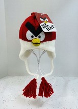 Red Angry Cardinal Knit Bird Wool Animal Hat w/ Ear Flaps &amp; Fleece Inside~Childs - £9.71 GBP