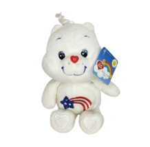8&quot; CARE BEARS AMERICA CARES BEAR RED WHITE BLUE STAR STUFFED ANIMAL PLUS... - £31.39 GBP