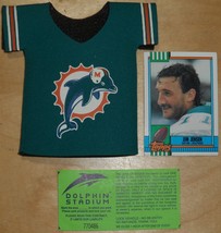 MIAMI DOLPHINS 3 Piece Collection Bottle Cooler + Jim Jenson Card Topps 1990 + S - £7.68 GBP