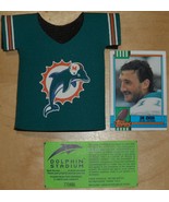 MIAMI DOLPHINS 3 Piece Collection Bottle Cooler + Jim Jenson Card Topps ... - $9.77