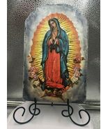 Our Lady of Guadalupe Arched Tile Plaque with metal stand, New #AB-187 - $730.49 MXN