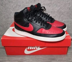 Nike Court Vision Mid Mens Size 10 Red Black Athletic Shoes Sneakers DM8682-001 - £35.35 GBP