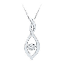 Sterling Silver Womens Round Diamond Infinity Twinkle Moving Pendant .03 Cttw - £47.96 GBP