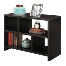 Modern 2-Shelf Bookcase Console Table in Espresso Wood Finish - £268.56 GBP