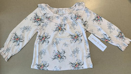 New Baby Girl Long Sleeves Top Blouse Pastel Orange w/ Flower accent Diff Sizes - $13.99