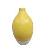 Pottery Vase Lemon Yellow Narrow Neck Bottle Vase 9” Boho Minimalist Cas... - £11.63 GBP