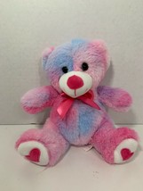 Inter-American small plush pink blue purple tie-dye teddy bear heart feet 2020 - £12.28 GBP