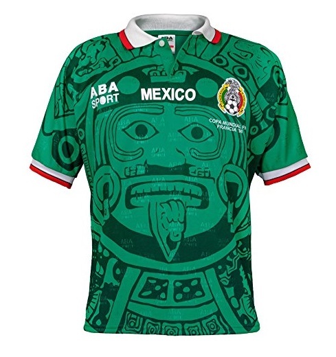 ABA Sport Mexico Jersey 1998 World Cup Campos Retro Soccer Jersey Blanco Jersey - $85.00