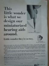 Zenith Miniaturized Hearing Aids Print Magazine Advertisement 1967 - £1.56 GBP