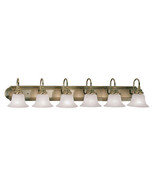 Livex 1006-01 6 Light Bath Light in Antique Brass - $536.11