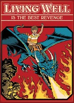 Steven Rhodes Humor Living Well Is The Best Revenge Dragon Refrigerator ... - £3.16 GBP
