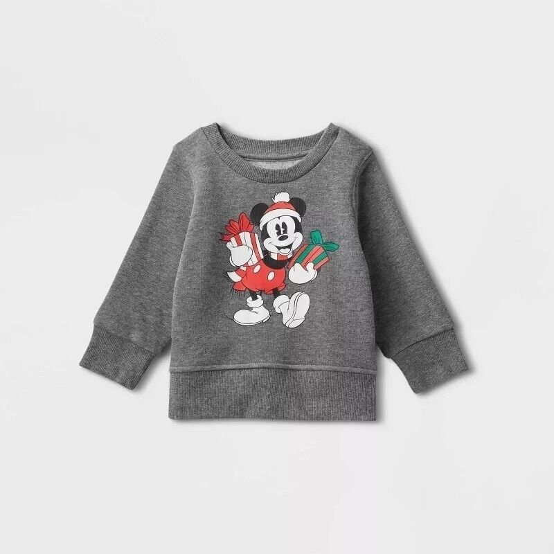 Primary image for Baby Mickey Mouse Printed Pullover Sweatshirt Gray Size 3-6 Mos