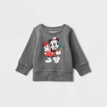 Baby Mickey Mouse Printed Pullover Sweatshirt Gray Size 3-6 Mos - £11.98 GBP