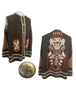 Vintage Sturbridge Women Knit Poncho Sweater Kachina Indian button up Az... - £58.68 GBP
