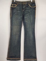 Decoded Womens Boot Cut Low Rise Jeans Size 11 with embroidered Pockets - $19.79