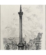 Trafalgar Square Nelson Monument 1901 Victorian London Print Art DWFF10 - $67.90 CAD