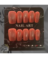 Fuschia Cat Eye Medium Square Press On Nails  - Size Medium - $12.00