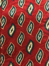 Mens 100% Silk Neck Tie for Bowen Brothers Red Paisley Ferrell Reed Georgia - £7.16 GBP
