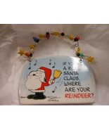 Department 56 &quot;Snoopy Dressed As Santa&quot; Ceramic Hanging Plaque 4 7/8&quot; W - $272.74 MXN