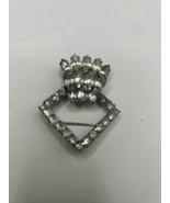 vintage rhinestone Brooch and Silvertone with Clear stones - $14.72 CAD