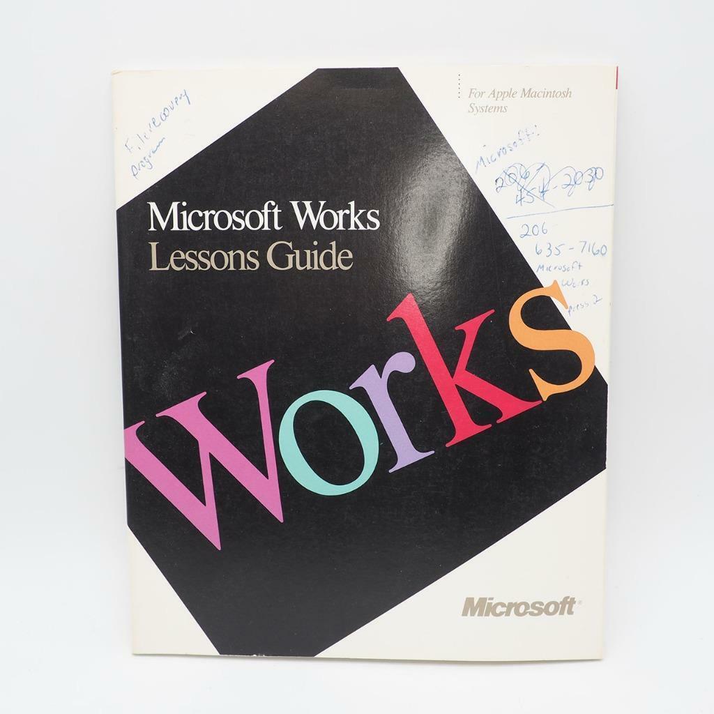 Primary image for Vintage Microsoft Works Guide 1988 Manual Lessons Guide Apple Macintosh Systems