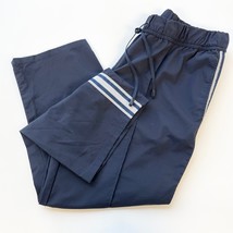 St. John’s Bay Womens M Track Pants Ankle Crop Navy Blue White Stripe Coastal - £11.64 GBP