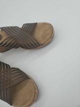 Trendsetter Cork Wedge Sandals 9M Womens Roxxie Brown Slip On Open Toe C... - £21.97 GBP