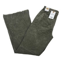 YMI Pants Women 15 Green Corduroy Wide Leg High Rise Flare Raw Hem Boho ... - $409.36 MXN