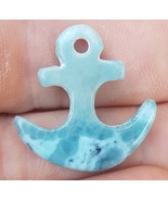 NATURAL blue ANCHOR larimar handcarved Gemstone pendant (j-25)  - $19.85