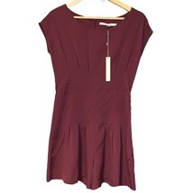 Short Sleeve Pleated LC Lauren Conrad Burgundy Maroon Red Dress Size 2 NWT - £6.19 GBP