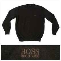 Hugo Boss Men Wool Knit V Neck Pullover Sweater L - $54.45