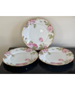 Antique Haviland Limoges, France Hand Painted Roses Design Luncheon Plates - £193.84 GBP