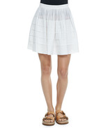 MICHAEL KORS Tiered Cotton Miniskirt Skirt OPTIC WHITE Resort Coll Size ... - $54.50