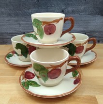 Franciscan Apple Tea Cup and Saucer Set of 4 Coffee Mugs - £18.66 GBP