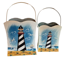 Decorative Tin Pails - Cape Hatteras Lighthouse - Set of 2. - $10.00