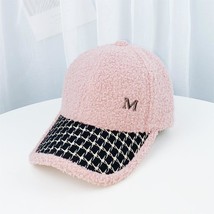 M Label Small Fragrant Wind Hat Autumn Winter Gold Check Hat Baseball Ca... - £9.83 GBP