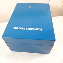 Vintage Dodge Reports Metal file box blue organization work order constr... - $11.00