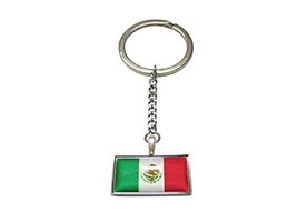 Thin Bordered Mexico Flag Pendant Keychain - £24.04 GBP