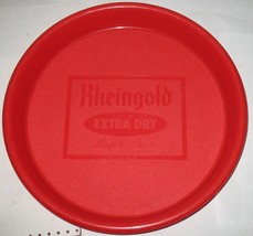 Vtg Rheingold Extra Dry Lager Beer 13 1/4&quot; Round Red Plastic Beer Serving Tray - £14.70 GBP